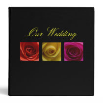 Wedding Binder - Roses pink yellow orange Flowers