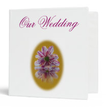 Wedding Binder - Striped Daisy Gerbra pink yellow