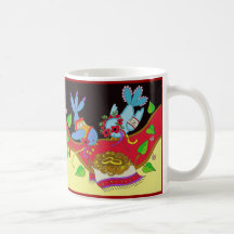 Wedding Bird Bliss Ukrainian Folk Art Mug