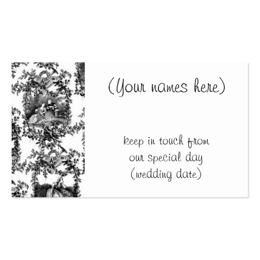 Wedding black toile- address cards business cards