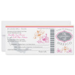 Wedding Boarding Pass to Mexico Custom Invitation