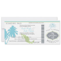 Wedding Boarding Pass to Mexico Custom Invites