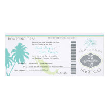 Wedding Boarding Pass to Mexico Invite
