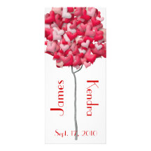 Wedding Bookmarks Favors Book Mark Heart Tree Rack Card Template