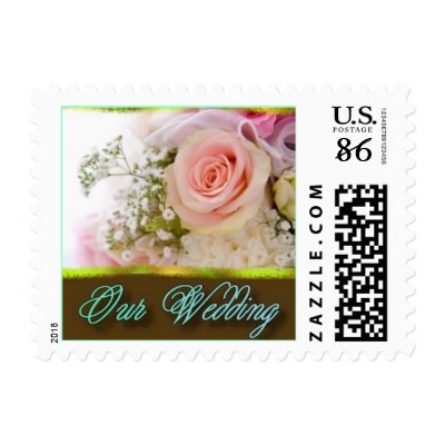 Wedding Bouquet Aqua - Customized - Customized Postage Stamp