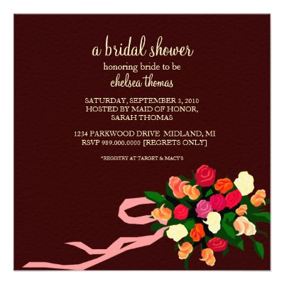 Wedding Bouquet Bridal Shower Invitation [Mocha]