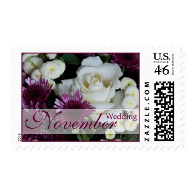Wedding Bouquet November Wedding Stamp
