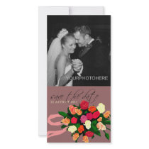 Wedding Bouquet Photo Save the Date Cards Custom Photo Card