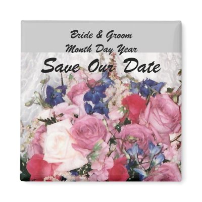 Wedding Bouquet Save The Date Magnet