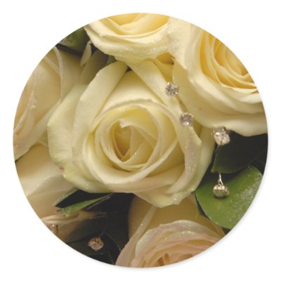 Wedding bouquet round sticker