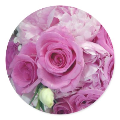 Wedding bouquet round stickers