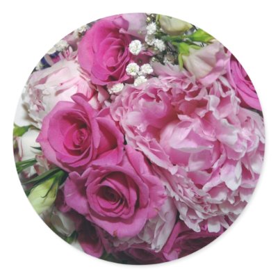 Wedding bouquet round sticker