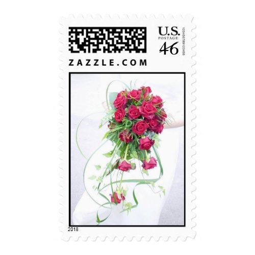 Wedding Bridal Bouquet Pink Roses stamp