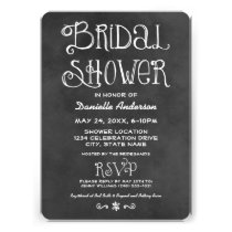 Wedding Bridal Shower | Black Chalkboard Personalized Announcements