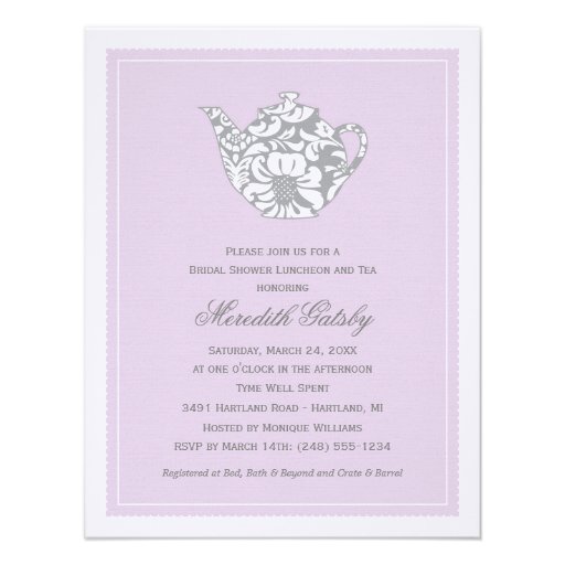 Wedding Bridal Shower Invitation | High Tea Theme