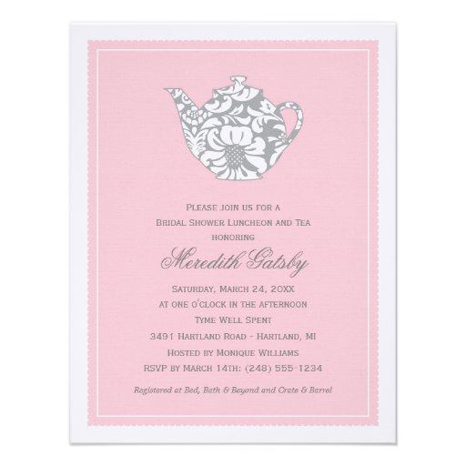 Wedding Bridal Shower Invitation | High Tea Theme