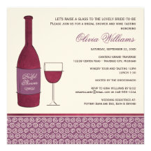 Wedding Bridal Shower | Wine Event Theme Personalized Invitations