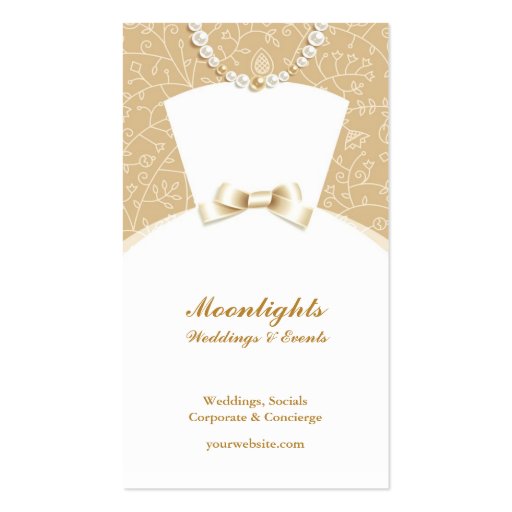 Wedding Bridal White Dress Business Card (front side)