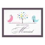 Wedding Bride and Groom Birds Flat Invitation