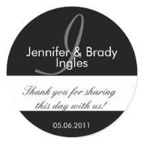 Wedding Bride and Groom Monogram I Favor Sticker