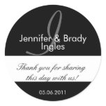 Wedding Bride and Groom Monogram I Favor Sticker