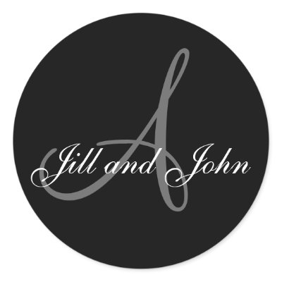 Wedding Bride Groom Monogram A Sticker