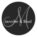 Wedding Bride Groom Names Monogram Sticker sticker