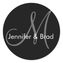Wedding Bride Groom Names Monogram Sticker