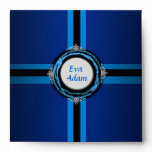 Wedding Bride Groom Square Envelope Blue Seal