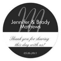 Wedding Bride & Groom Thank You Favor Sticker