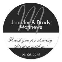 Wedding Bride & Groom Thank You Favor Stickers