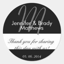 Wedding Bride & Groom Thank You Favor Stickers
