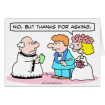Wedding bride says "No." cards