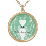 Wedding Bridesmaid Keepsake Thank You Necklace necklace