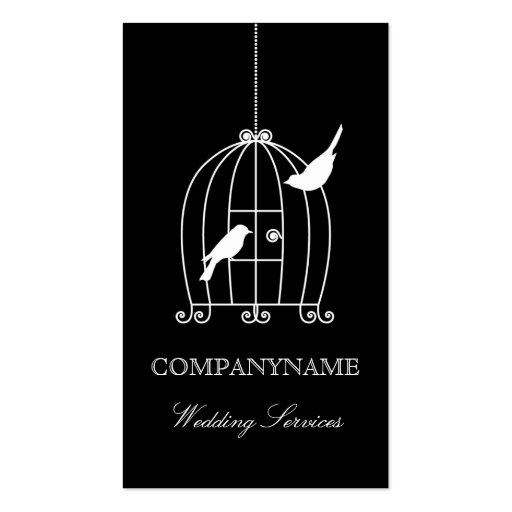 Wedding business card template Bird Cage (front side)