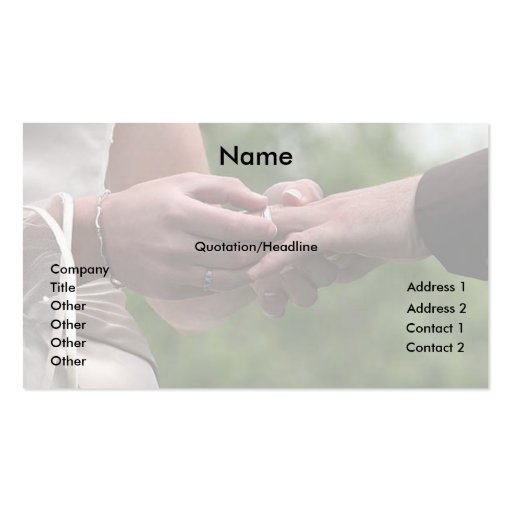 Wedding Businesses Business Card