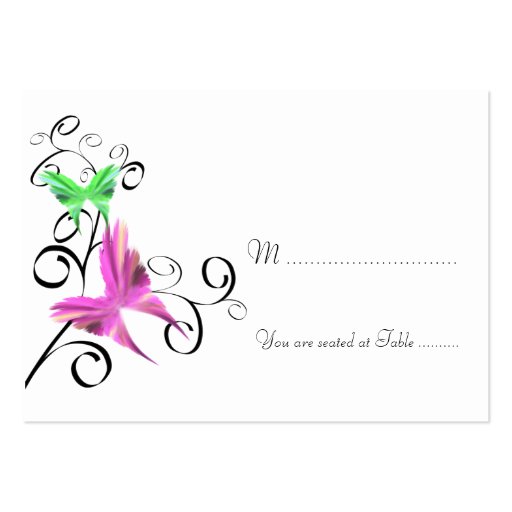 Wedding Butterfly Place Card Business Card Template