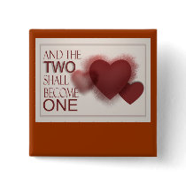 Wedding buttons - two shall become one