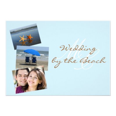 Wedding by the Beach Custom Photo Invitation
