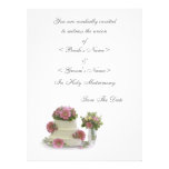 Wedding Cake and Flowers Save The Date Personalized Invitation
