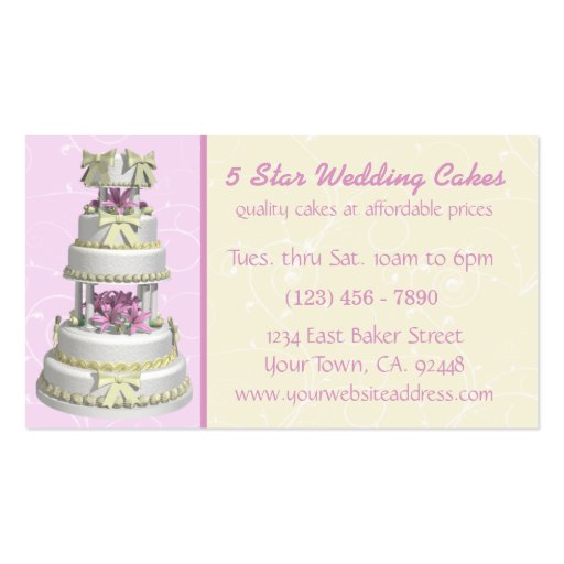 Wedding Cake Bakery Business Card (front side)