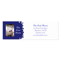Wedding Cake Blue Swirl  Business Card