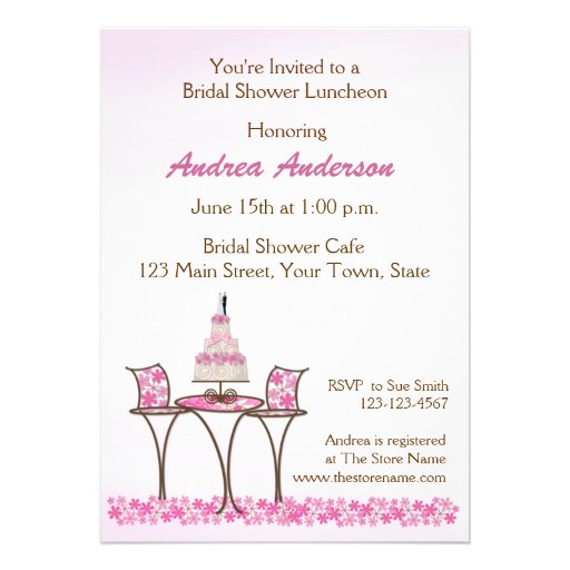 Wedding Cake Bridal Luncheon Shower Invitation