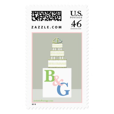 Wedding Cake Custom Postage Stamp by TDSwhite