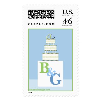 Wedding Cake Custom Postage Stamp stamp