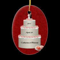 Wedding Cake (customizable) ornaments