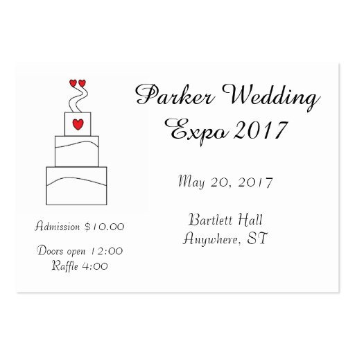 Wedding Cake Design Your Own Tickets Business Card