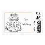 Wedding Cake Drawing Postage Stamp