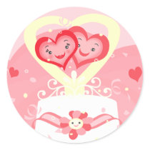 Wedding Cake Heart Topper Stickers