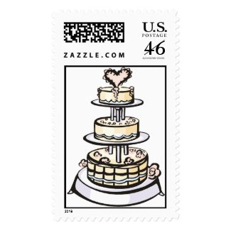Wedding Cake Invitation Stamps 2009 stamp